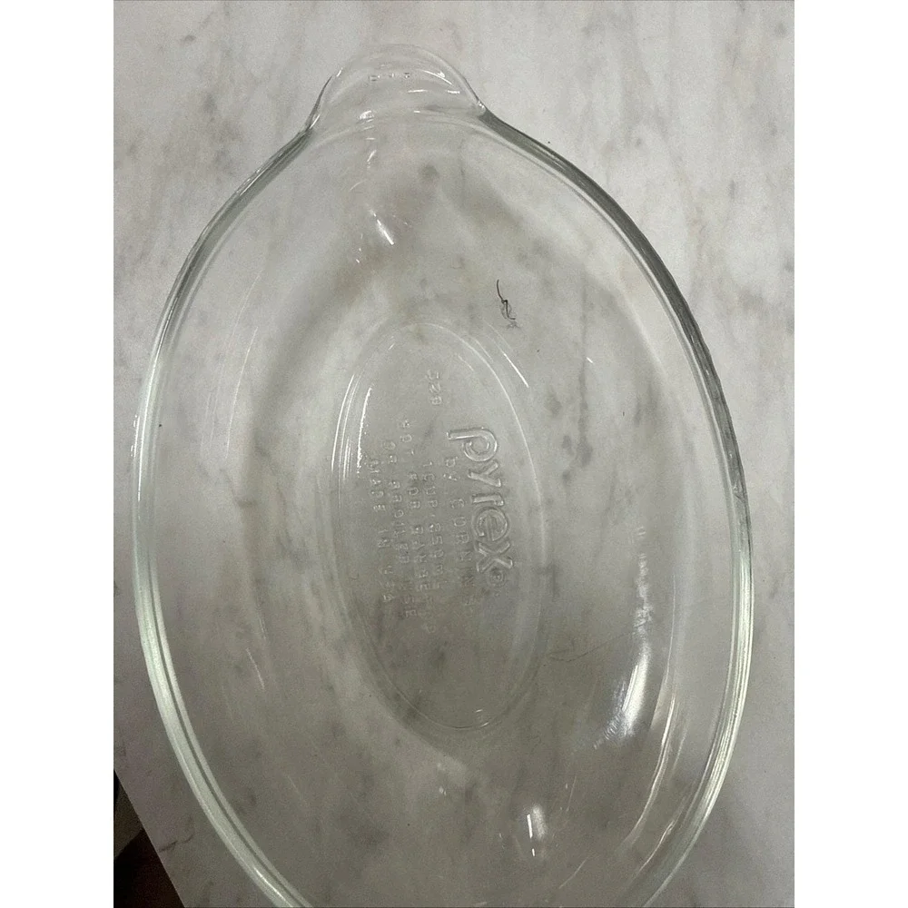 Pyrex by Corning 528 Clear Glass Oval Au Gratin Dish 1 Cup 250mL Made in USA